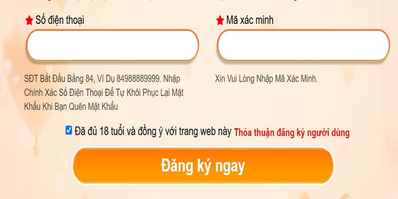 Điều kiện mà các thành viên cần để tạo tài khoản